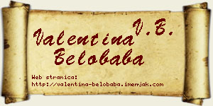 Valentina Belobaba vizit kartica
